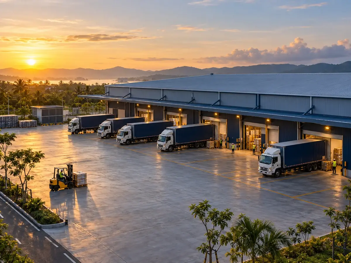 Ilustrasi armada dan fasilitas logistik TPL Indonesia